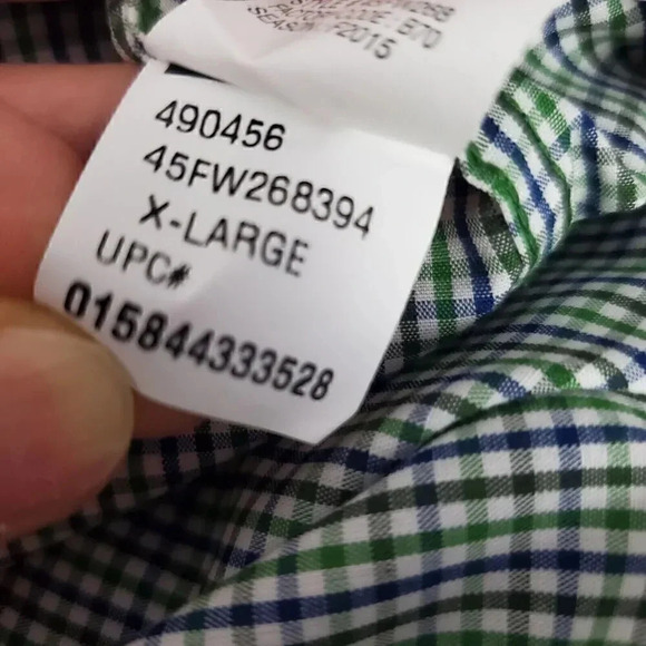 Men's IZOD XL Extra Large Long Sleeve Non-Iron Stretch‎ Button Down Shirt Green - Picture 10 of 12